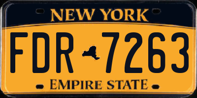 NY license plate FDR7263