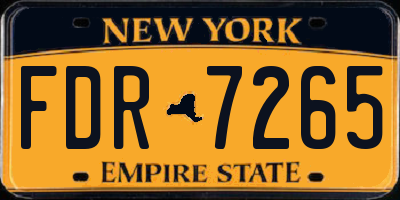 NY license plate FDR7265