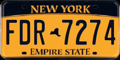 NY license plate FDR7274