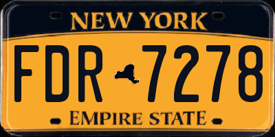 NY license plate FDR7278