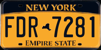 NY license plate FDR7281