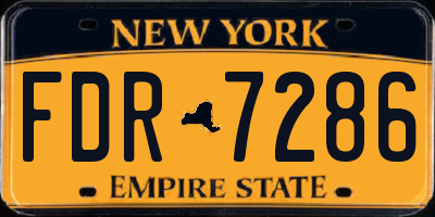 NY license plate FDR7286
