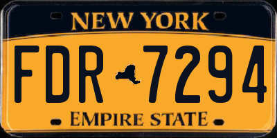 NY license plate FDR7294