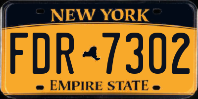 NY license plate FDR7302