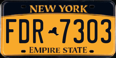 NY license plate FDR7303