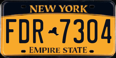 NY license plate FDR7304