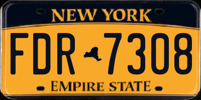 NY license plate FDR7308