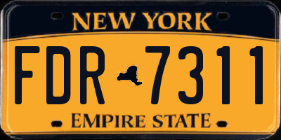 NY license plate FDR7311