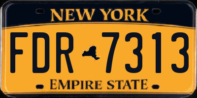 NY license plate FDR7313