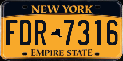 NY license plate FDR7316