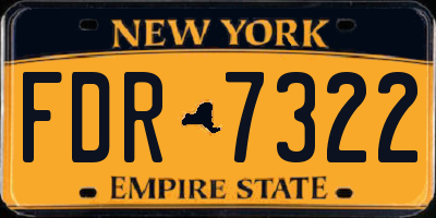 NY license plate FDR7322