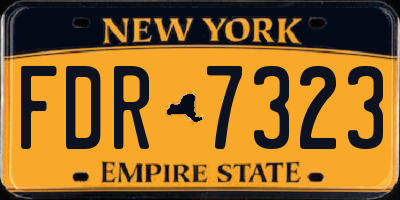 NY license plate FDR7323