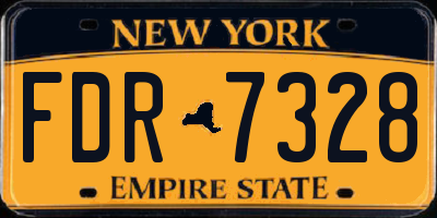 NY license plate FDR7328
