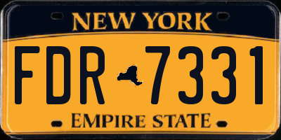 NY license plate FDR7331