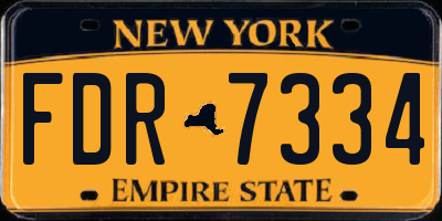 NY license plate FDR7334