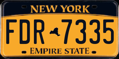 NY license plate FDR7335