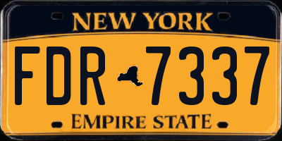 NY license plate FDR7337