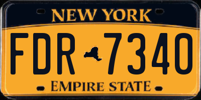 NY license plate FDR7340