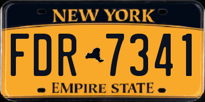 NY license plate FDR7341