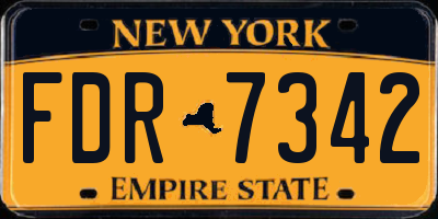 NY license plate FDR7342