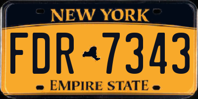 NY license plate FDR7343