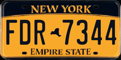 NY license plate FDR7344