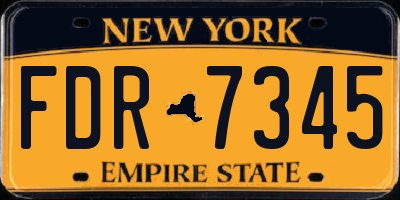 NY license plate FDR7345