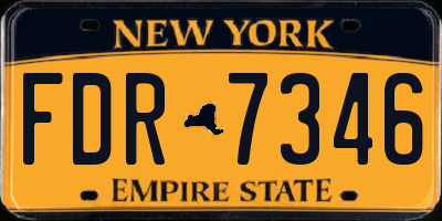 NY license plate FDR7346