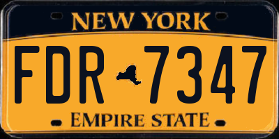 NY license plate FDR7347