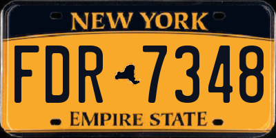 NY license plate FDR7348