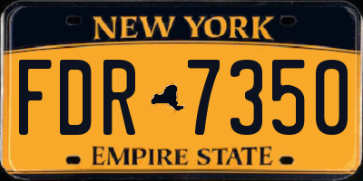 NY license plate FDR7350