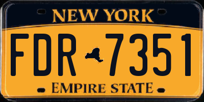 NY license plate FDR7351