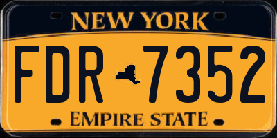 NY license plate FDR7352