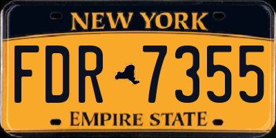 NY license plate FDR7355