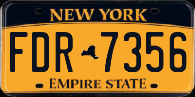 NY license plate FDR7356