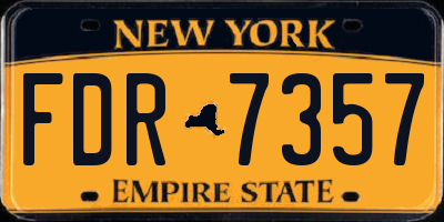 NY license plate FDR7357