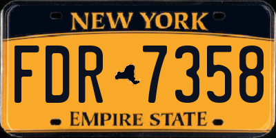 NY license plate FDR7358
