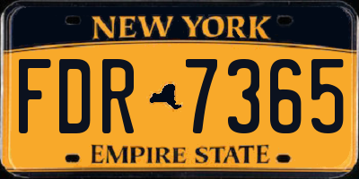NY license plate FDR7365