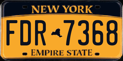 NY license plate FDR7368