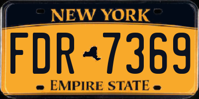NY license plate FDR7369