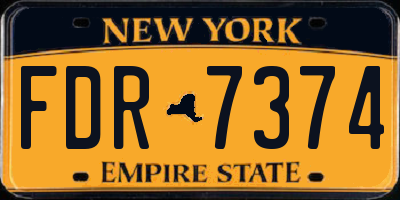 NY license plate FDR7374