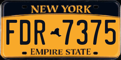 NY license plate FDR7375