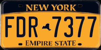 NY license plate FDR7377