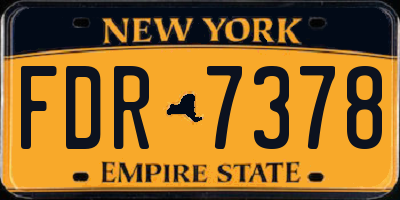 NY license plate FDR7378