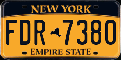 NY license plate FDR7380