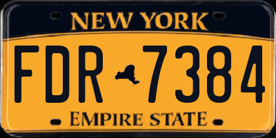 NY license plate FDR7384