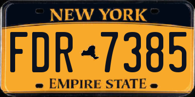 NY license plate FDR7385