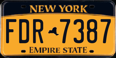 NY license plate FDR7387