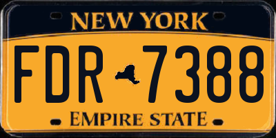 NY license plate FDR7388