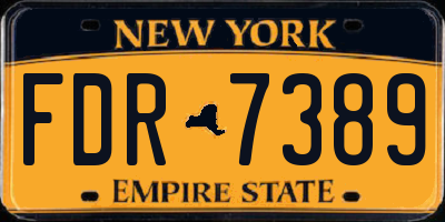 NY license plate FDR7389